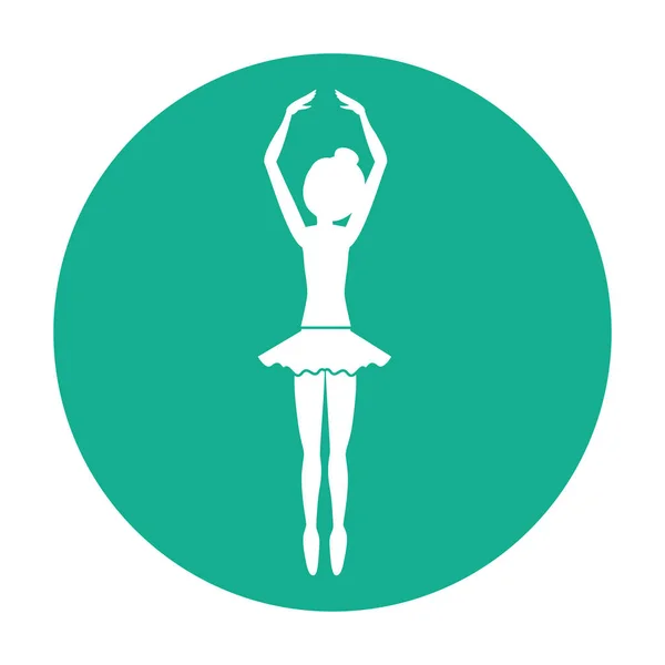 Geïsoleerde meisje praktijk ballet ontwerp — Stockvector