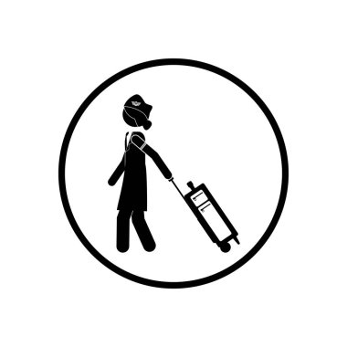 İzole piktogram hostes tasarım