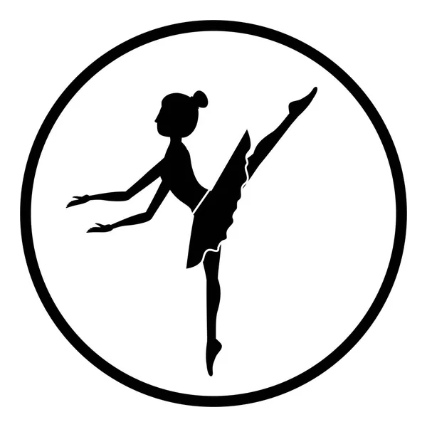 Diseño de ballet de práctica de chica aislada — Vector de stock