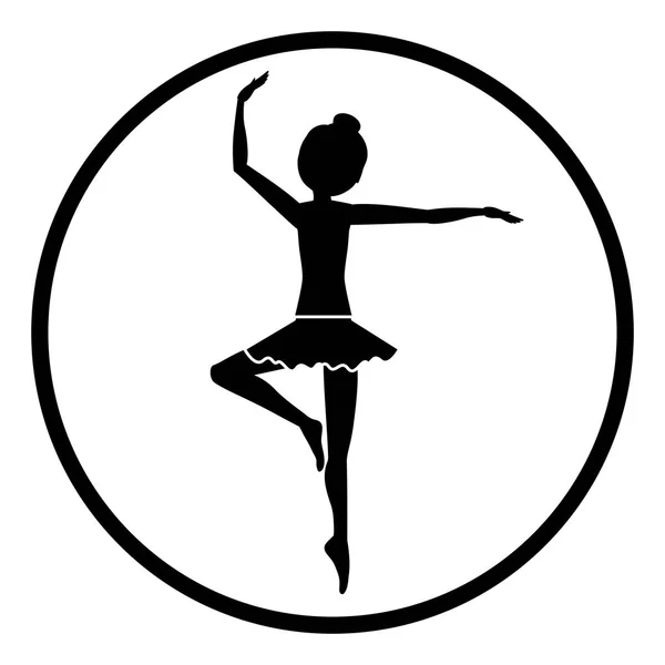 Isolé fille pratique la conception de ballet — Image vectorielle