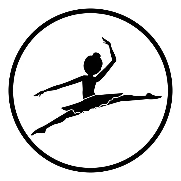 Diseño de ballet de práctica de chica aislada — Vector de stock