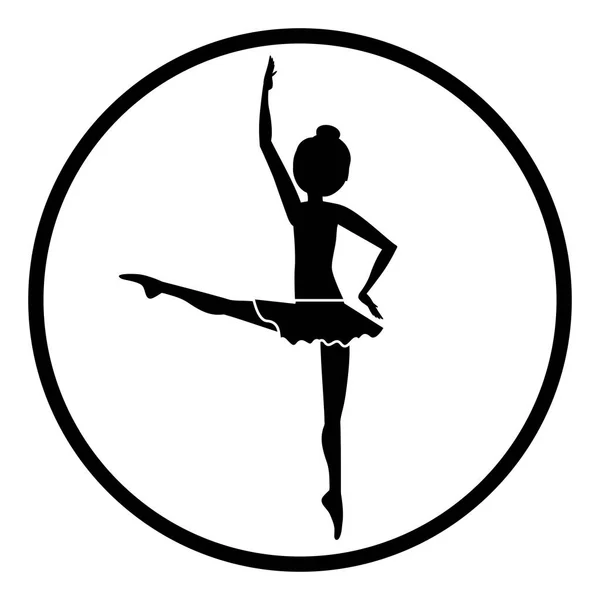 Diseño de ballet de práctica de chica aislada — Archivo Imágenes Vectoriales