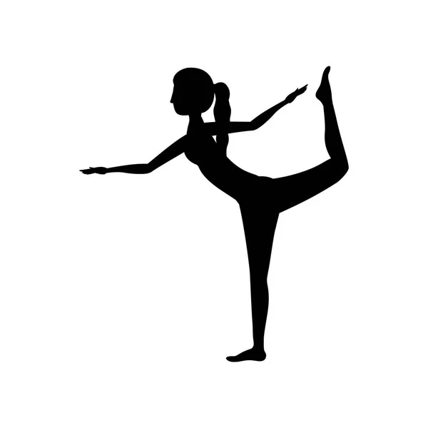 Isolato ragazza pratica stretch design — Vettoriale Stock