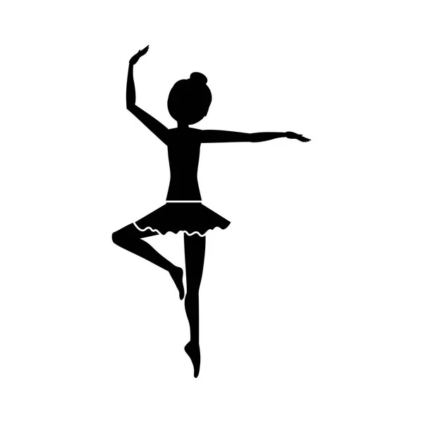 Isoleret pige praksis ballet design – Stock-vektor