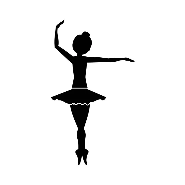 Isolato ragazza pratica balletto design — Vettoriale Stock