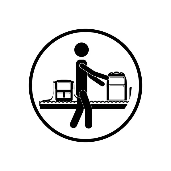 Pictogram passenger and baggage design — Stock Vector