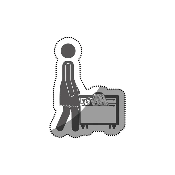 Piktogramm Passagier- und Gepäckdesign — Stockvektor