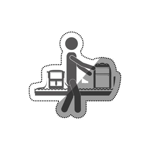 Piktogramm Passagier- und Gepäckdesign — Stockvektor