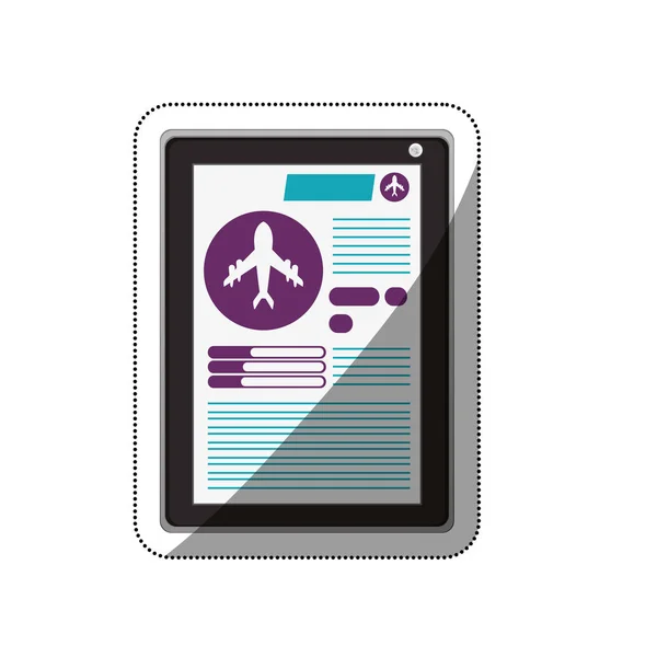 Tablet ve seyahat e-ticaret tasarım — Stok Vektör