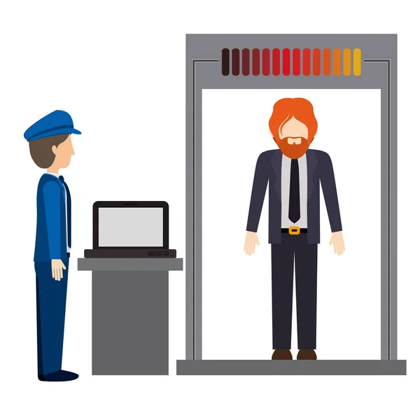 Passagiers- en veiligheids checkpoint ontwerp — Stockvector
