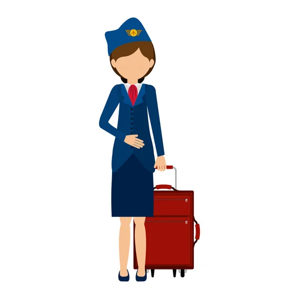 Elszigetelt stewardess design — Stock Vector