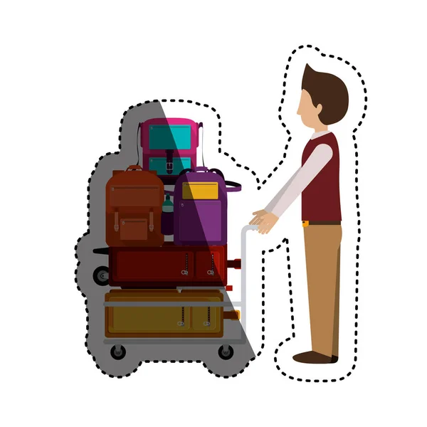 Izolované provedení cestujících a zavazadel — Stockový vektor