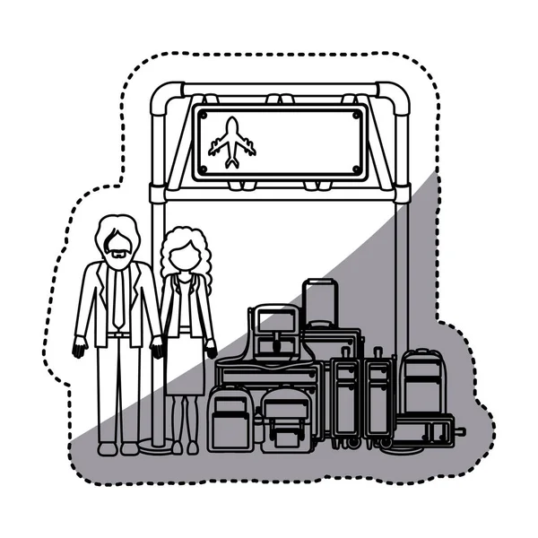 Na białym tle projekt pasażera i bagażu — Wektor stockowy