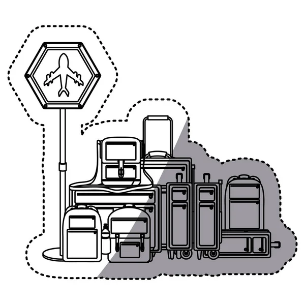 Izolované zavazadla design — Stockový vektor