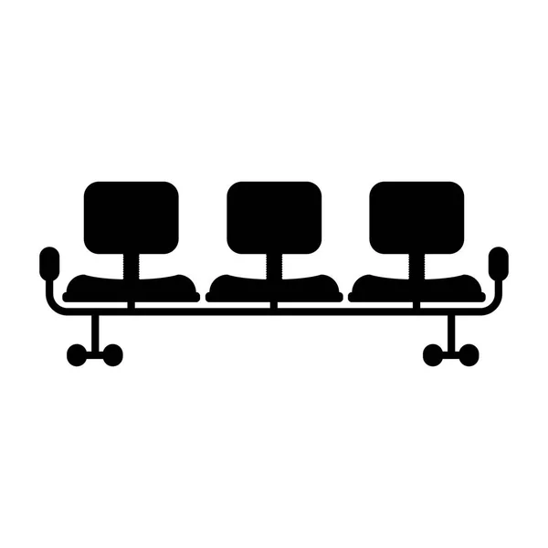Απομονωμένη ντιζάιν καρέκλες αναμονής — Διανυσματικό Αρχείο