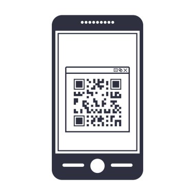 İzole qr kod ve smartphone tasarım