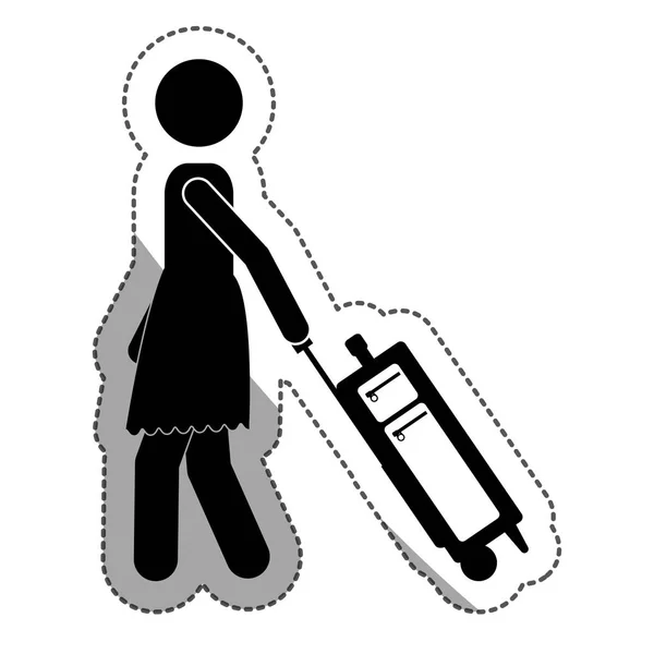 Isolated passenger and baggage design — Stock Vector