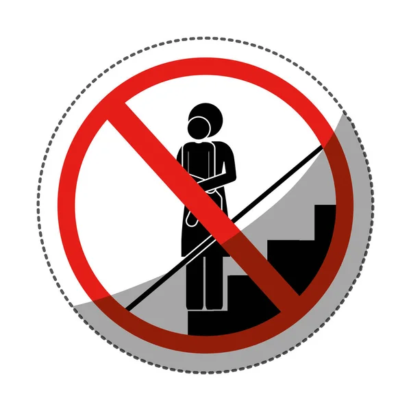 Conception de sécurité sur escaliers mécaniques — Image vectorielle