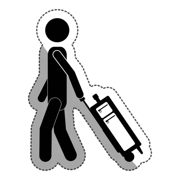 Απομονωμένη σχέδιο μεταφοράς επιβατών και αποσκευών — Διανυσματικό Αρχείο