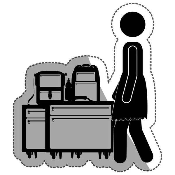 Diseño aislado de pasajeros y equipaje — Vector de stock
