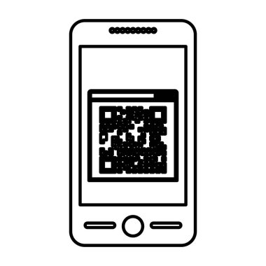 İzole qr kod ve smartphone tasarım