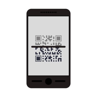 İzole qr kod ve smartphone tasarım