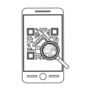 İzole qr kod ve smartphone tasarım
