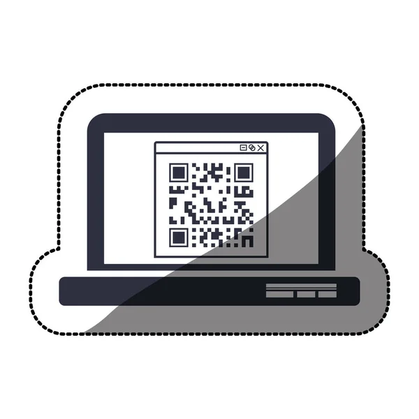 Isolierter QR-Code und Laptop-Design — Stockvektor