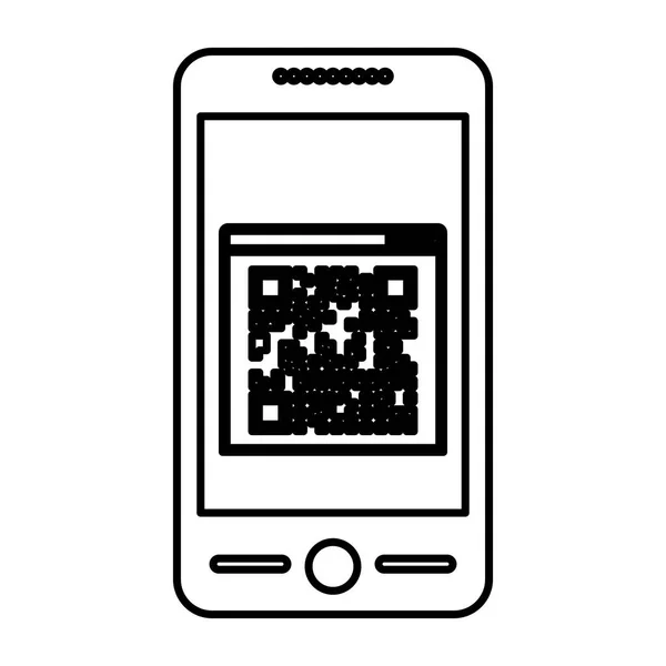 Código qr isolado e design de smartphone — Vetor de Stock