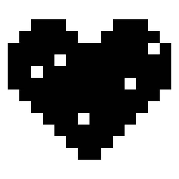 Conception de coeur de pixel isolé — Image vectorielle