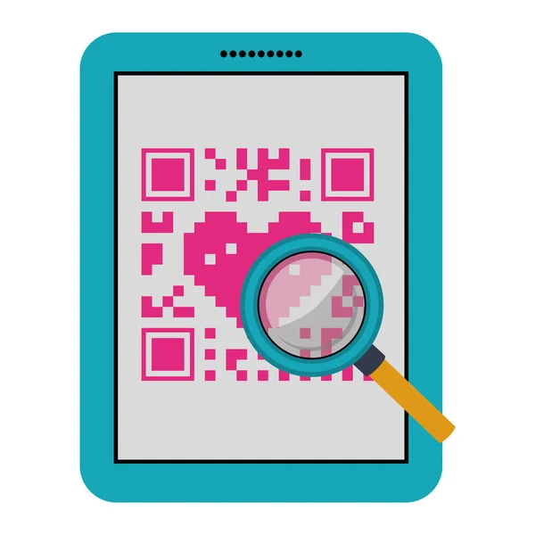 Isolierter QR-Code und Tablet-Design — Stockvektor