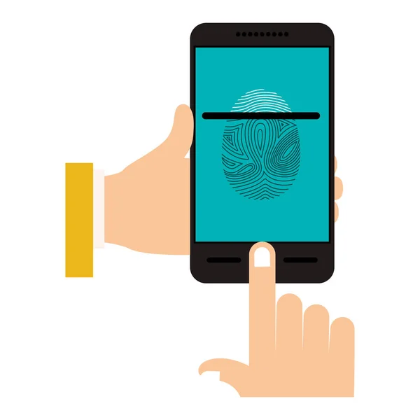 Fingerprint and smartphone design — Stock Vector