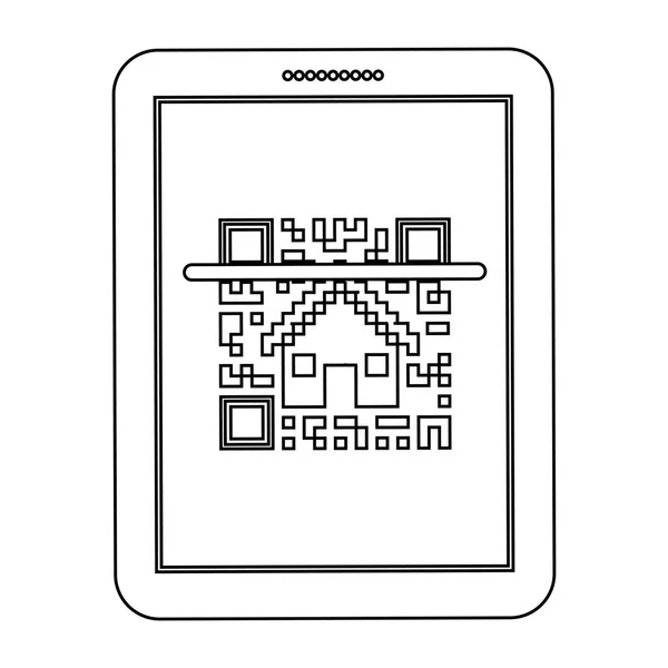 Código qr isolado e design de tablet —  Vetores de Stock