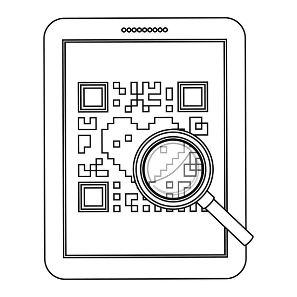 격리 된 qr 코드와 태블릿 디자인 — 스톡 벡터