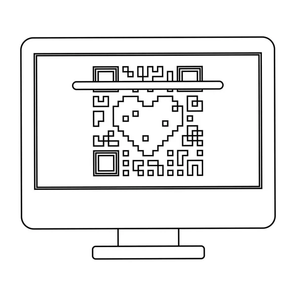 Codice qr isolato e progettazione di computer — Vettoriale Stock