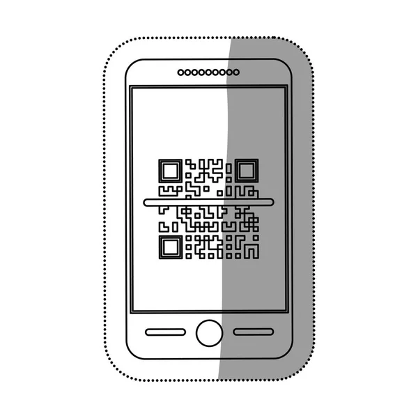 İzole qr kod ve smartphone tasarım — Stok Vektör