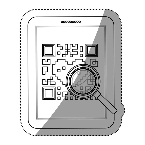 Código qr isolado e design de tablet — Vetor de Stock