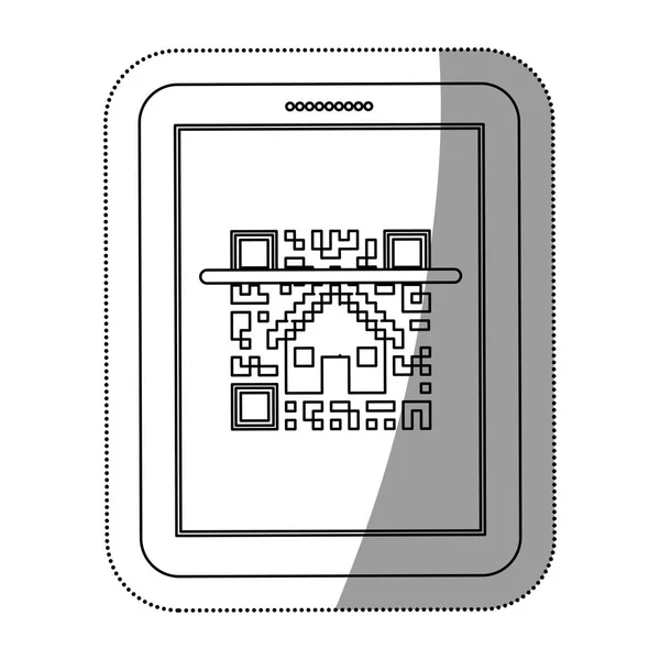 Código qr isolado e design de tablet — Vetor de Stock