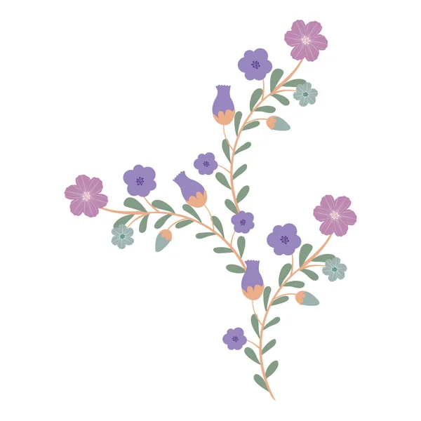 Diseño de decoración de flores aisladas — Archivo Imágenes Vectoriales