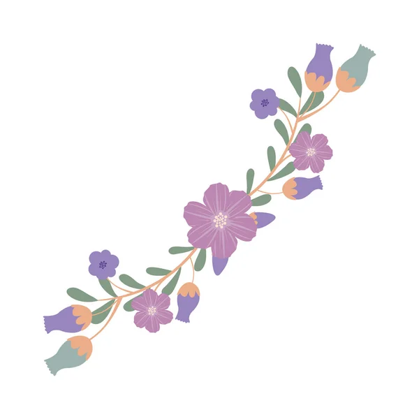 Diseño de decoración de flores aisladas — Vector de stock