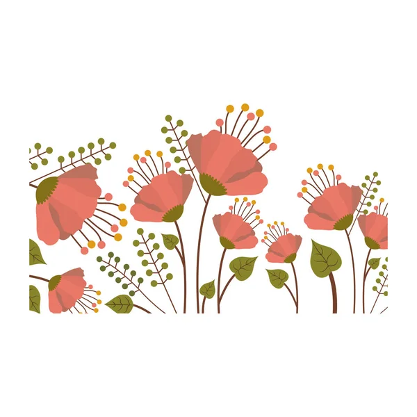 Isolated flowers background decoration design — Stock Vector