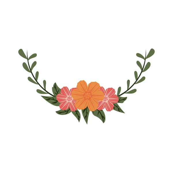 Isolato disegno decorazione fiori — Vettoriale Stock