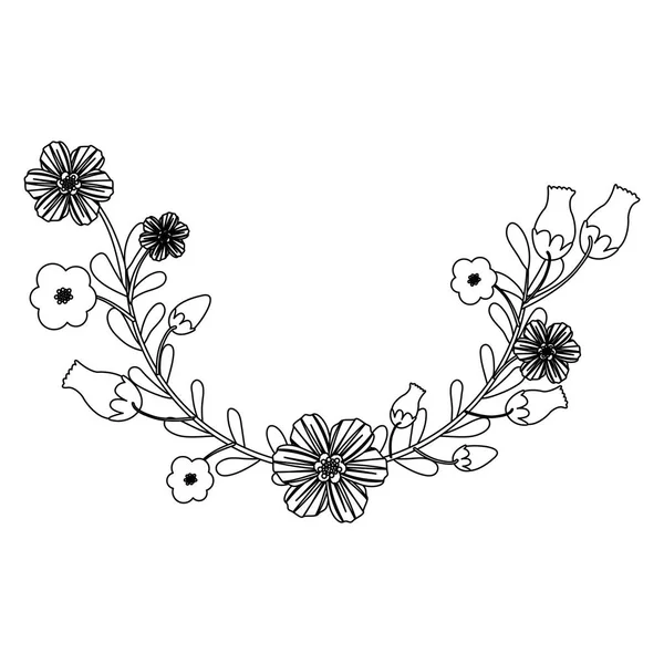 Diseño de decoración de flores aisladas — Archivo Imágenes Vectoriales