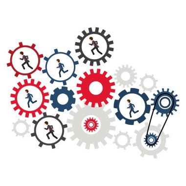 İzole dişli ve işadamı tasarım