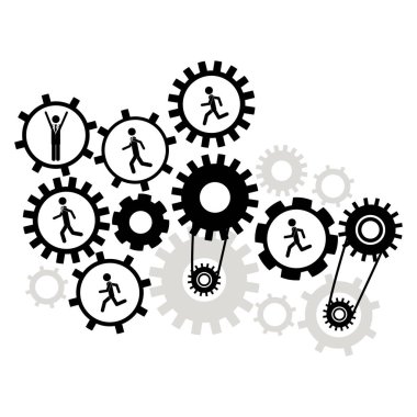 İzole dişli ve işadamı tasarım