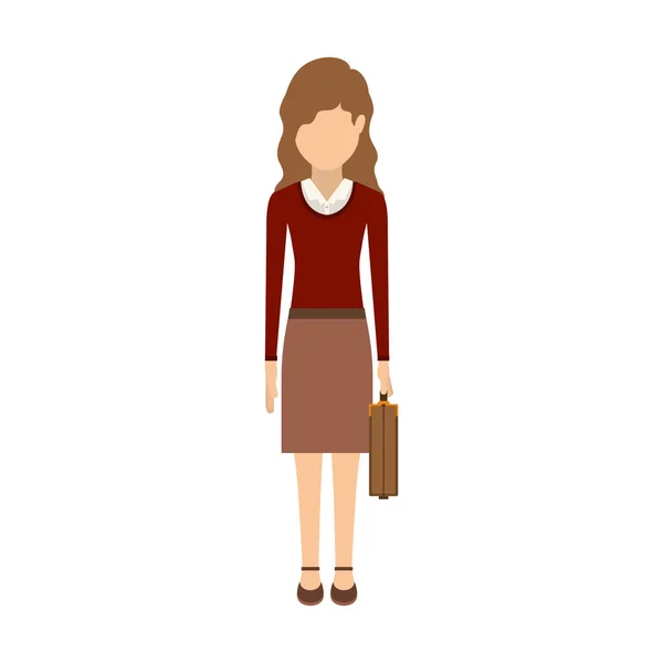 Mujer avatar aislada y diseño de maleta — Vector de stock