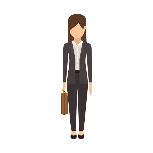 Γυναίκα και βαλίτσα σχέδιο απομονωμένο avatar — Διανυσματικό Αρχείο