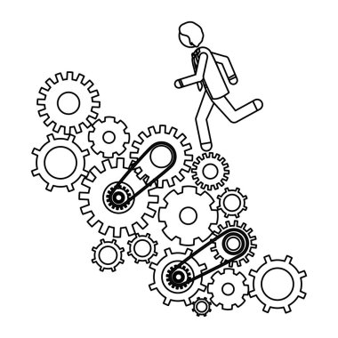 İzole dişli ve işadamı tasarım