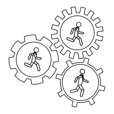 İzole dişli ve işadamı tasarım