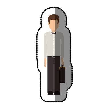 İzole avatar adam çanta tasarımı ile